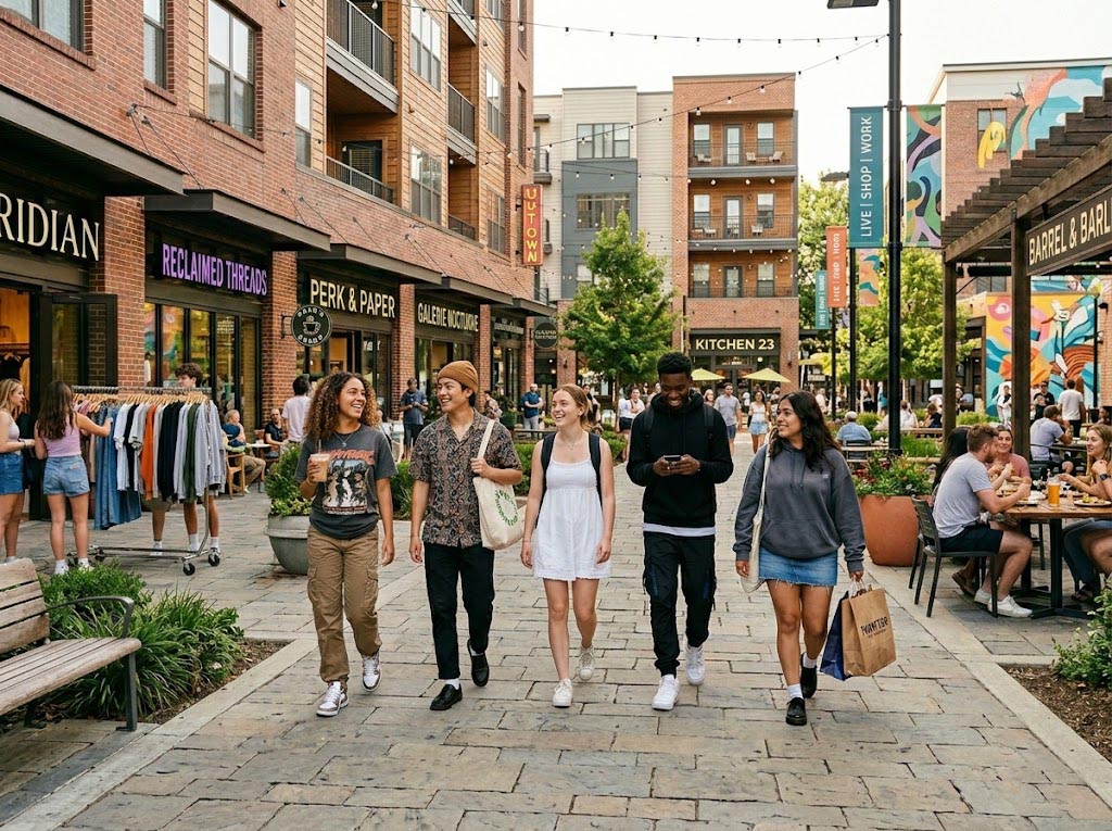 Open-air mixed use Gen Z shopping